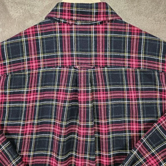Chaps 100% Cotton Flannel Plaid Shirt Button-Down Men's Size M Long Sleeve - Picture 9 of 10